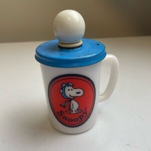 1969 Snoopy Soap Dispenser with Blue Lid